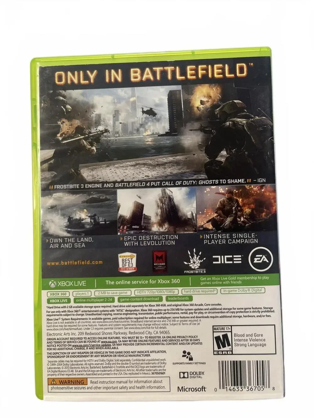 Battlefield 3 Battlefield 4 Xbox360 Video Game 2 Disc Bundle First-person Gaming